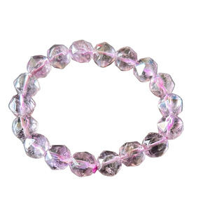 Translucent amethyst, purple Beaded Bracelet for clarity and stress